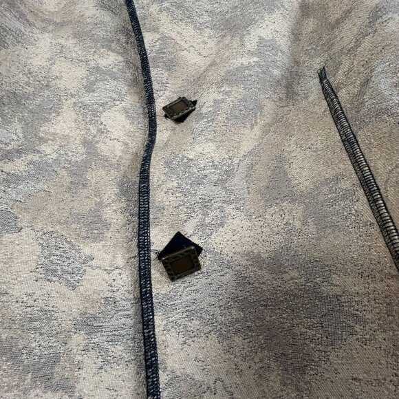 Women’s Reversible Jacket Camouflage Gray Beige Stand Collar Button Closure - Picture 4 of 9